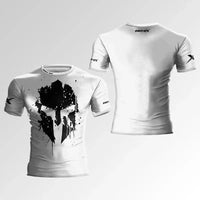Load image into Gallery viewer, New 3D Print Warrior Helmet, MMA, BJJ Muay Thai Workout T-Shirt Gym Shirts High Quality Fiber Men's Short Sleeves, Muscle Man Tough Guy, Rash Guard, Kids Sizes XXS- 6XL Run 1-2 sizes smaller Please use size chart