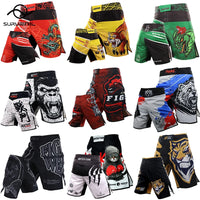 Load image into Gallery viewer, Thailand MMA Shorts Tiger Muay Thai Pants for Men Women Kids Kickboxing Boxing Training Trunks Fitness Gym Mixed Martial Arts Jiu-Jitsu Fight Wear Size XXS-XL Please use size chart