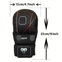 Load image into Gallery viewer, MMA Professional Adult MMA Size Med/Large Boxing Training Gloves Half Finger Leather Cushion Grappling MMA Gloves