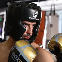 Load image into Gallery viewer, WOSWEIR-Kick Boxing Helmet PU Karate Muay Thai Guantes De Boxeo Free Fight MMA  Men Women Training 2-Sizes, Adult size and Kid size Equipment