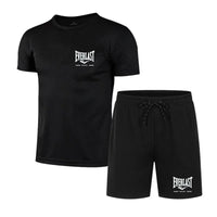 Load image into Gallery viewer, EVERLAST 2026 men's breathable jogging sportswear two-piece set fitness brand set running T-shirt and shorts