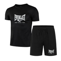 Load image into Gallery viewer, EVERLAST 2026 men's breathable jogging sportswear two-piece set fitness brand set running T-shirt and shorts